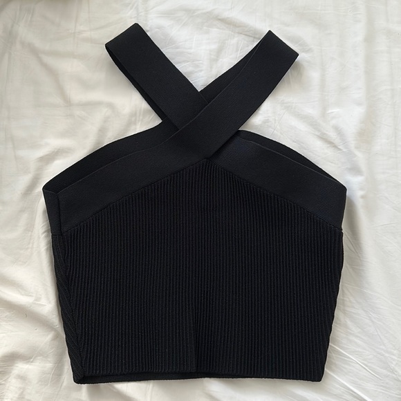 Aritzia Sculpt Knit Criss Cross Halter Top - Picture 1 of 2